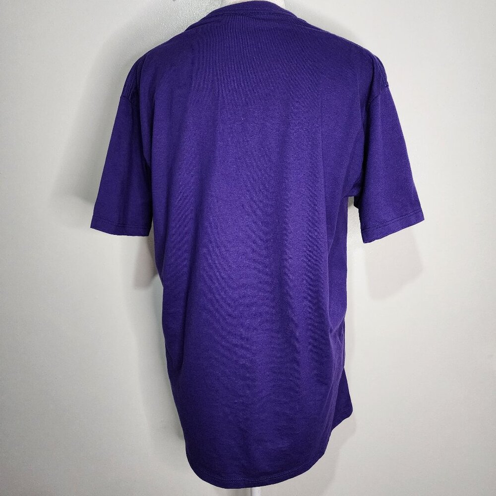 Vtg 90s Jerzees USA Air Waves Womens Large Royal Purple Hummingbird Gold T-shirt - Picture 8 of 9